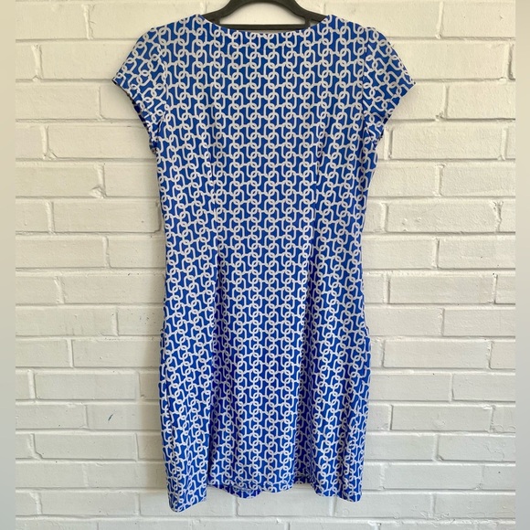 Jude Connally Blue and White “Mini Link” Geometric Mini Dress SZ S - Picture 7 of 7